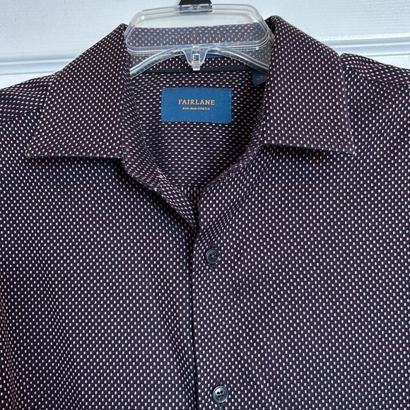 Fairlane men’s purple slim fit long sleeve button down shirt size medium short - Picture 2 of 7